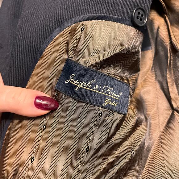 Joseph & Feiss Black Wool Blend Single Breasted Blazer Sz 40 - Picture 4 of 9